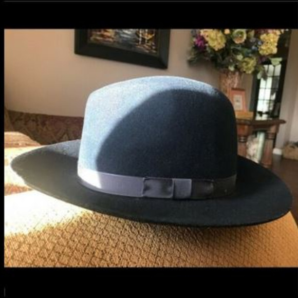 NEW! Rag & Bone Grosgrain Wool Fedora in DARK NAVY (L) main image 4